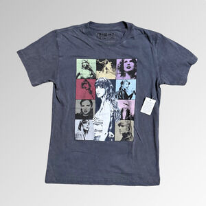 Taylor Swift THE ERAS TOUR Mineral Wash Gray T-Shirt sz Youth Medium Small Tee